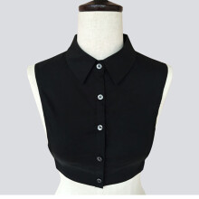 (Black) Fake Women False Collar Detachable Lapel Cotton Shirt Necklace Choker Fashion