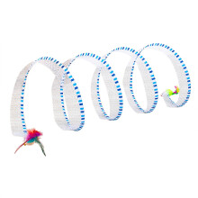 Cat Tunnel Spring Toy Foldable S-Shape for Indoor Cats