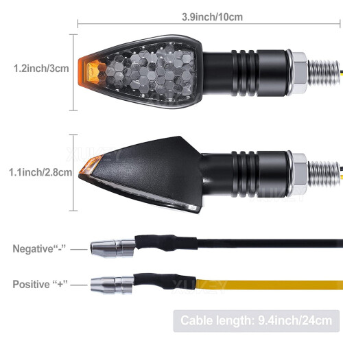 Motorcycle Turn Signals LED Amber 10mm 4-Pack 1