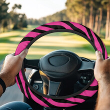 Pink Zebra Print Golf Cart Steering Wheel Cover for Club Car