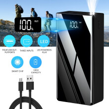 Portable Power Bank 30000mAh LCD Display 4 USB Ports