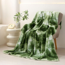 Green Scandinavian Flannel Tie Blanket 70x100cm