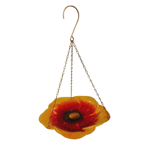Outdoor Hanging Bird Feeder and Bath Orange 1