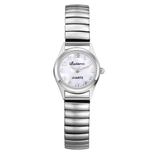 Women's Stainless Steel Elastic Strap Analog Quartz Watch