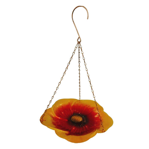 Outdoor Hanging Bird Feeder and Bath Orange 2