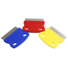 Pet Flea Comb Steel Fine Toothed Small Multicolor