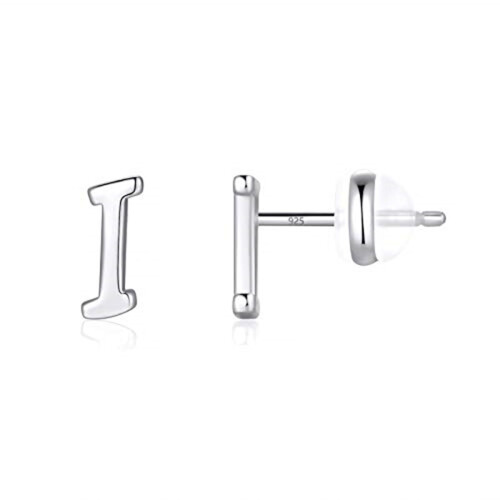 925 Sterling Silver Initial Stud Earrings Hypoallergenic