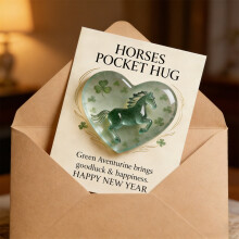 Horse Year Clover Pocket Card for Wallet or Purse
