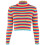 Women's Turtleneck Sweater Long Sleeve Rainbow Stripes Crop 1