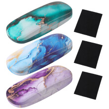 Hard Shell Eyeglasses Case Set 3 Pcs with Cleaning Cloth