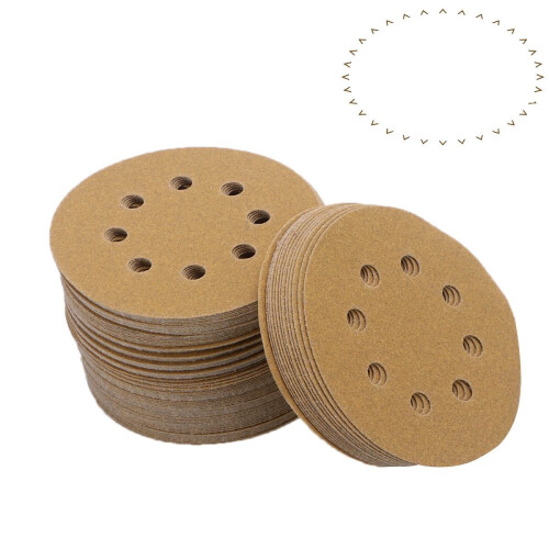 Dustless Sanding Discs 5-Inch 8-Hole 120 Grit 100PCS