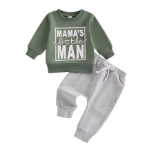 Baby Boy Letter Graphic Sweatsuit Set Green 2-3 Years