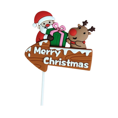 Christmas Cake Topper Reusable Bright Color Ornament 1