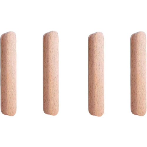 Wooden Cabinet Handles Solid Wood 4 pcs 128 mm Hole Spacing