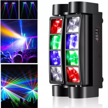 RGBW LED Moving Head Light 8x3W 540 Rotation Black