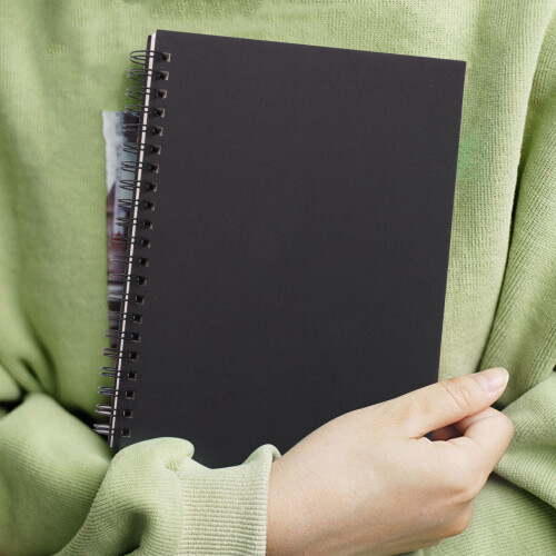 A5 Black Spiral Notebook Unruled 50 Sheets 5 Pack 2