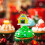 Christmas Cake Topper Reusable Bright Color Ornament 7