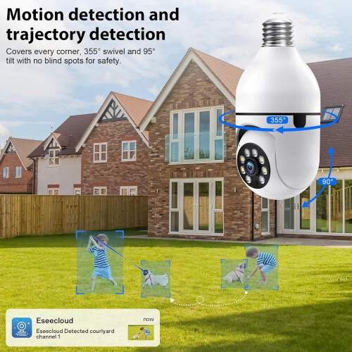 Outdoor Security Camera Light Bulb 3MP Color Night Vision 1