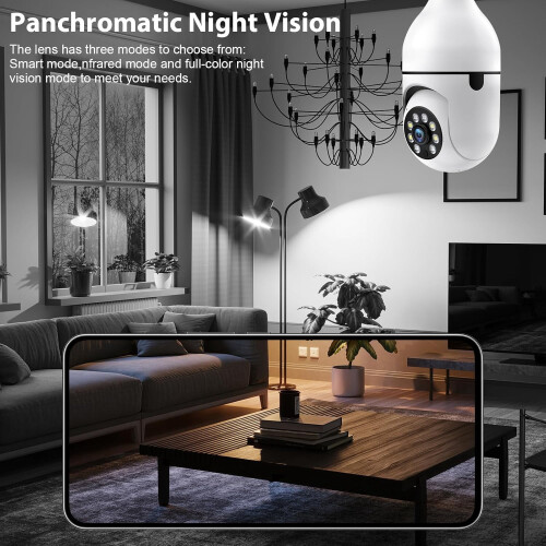 户外360球泡安防摄像头 3MP彩夜视 IP65防水 1