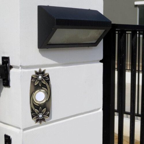 Wall Mounted LED Doorbell Switch Brass Hardwired Press 1
