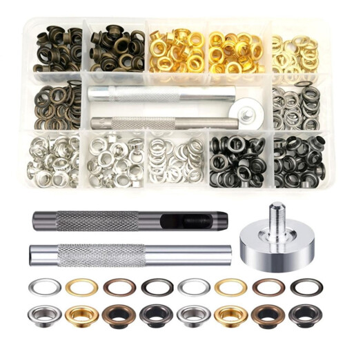 Grommets Eyelets 4 Color 200 Pcs 6mm with Tool 2