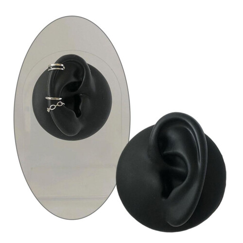 Silicone Ear Model for Piercing Practice Left Black 2