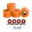 Quad Roller Skate Wheels 78A 4 pcs Orange 2