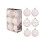 Flocked White Christmas Tree Ornaments Set 6 Pieces 2