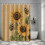 Κουρτίνα μπάνιου Sunflower Bee από λινό, αδιάβροχη 80x100 εκ. 6