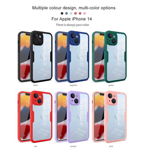 Θήκη iPhone 14 με προστατευτικό μπροστινής οθόνης σε κόκκινο χρώμα 1