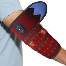 Beheizbare Armmanschette mit Rotlicht – Kabelloses Ellbogen-Heizkissen mit 3 Wärmestufen und Timer