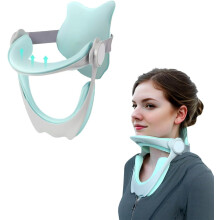 360 Adjustable Neck Brace for Posture Support – Soft Cervical Collar & Neck Stretcher (Green)