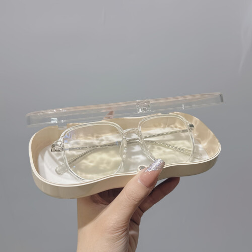Hard Shell Eyeglasses Case Clear Pink 2 Pcs 2