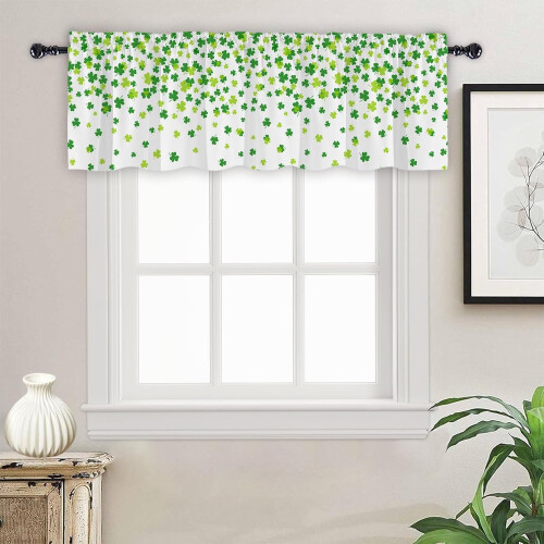 Κουρτίνες Shamrock Valance Green 54x18in Rod Pocket 1