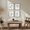 Boho Vintage Botanisk Väggkonst Set 4-Delad Svartvit Canvas 7