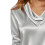 Women's Draped Neck Blouse Solid Color 3/4 Sleeve 4