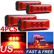 AUTOXBERT Red 3-LED Side Marker Light 12V 24V Waterproof