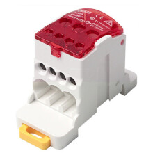 Red Power Distribution Junction Box for DIN Rails