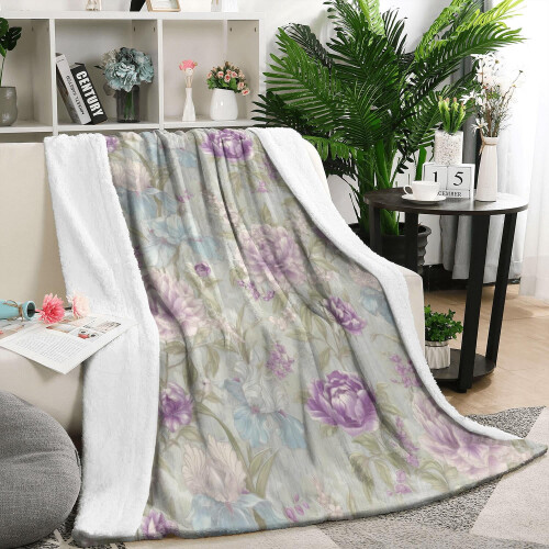 Coperta soffice con stampa floreale, 50x60 pollici 1