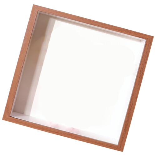 Dried Flower Display Frame Natural Wood Square Glass
