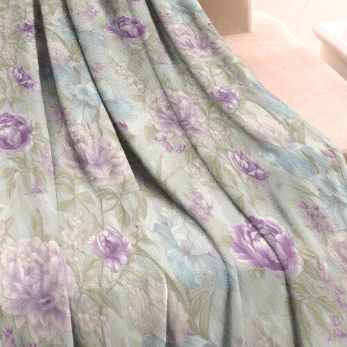 Coperta soffice con stampa floreale, 50x60 pollici 2