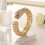 Pulseira vintage de resina com leão e strass (1 peça) 7