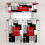 Red and Black Geometric Kitchen Curtains Set 36 Inch Tiers 4