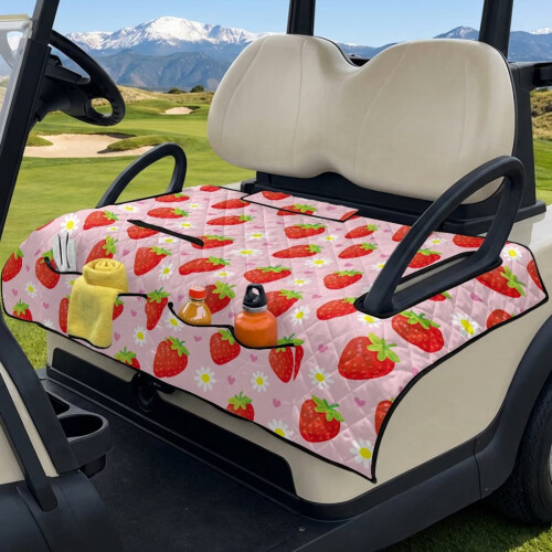 Καλύμματα καθισμάτων αμαξιδίων γκολφ Strawberry για αμαξίδια 2 θέσεων με 2