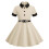 Mädchen Herbstkleid Beige S, einfarbig, langärmelig, tailliert, Größe 3