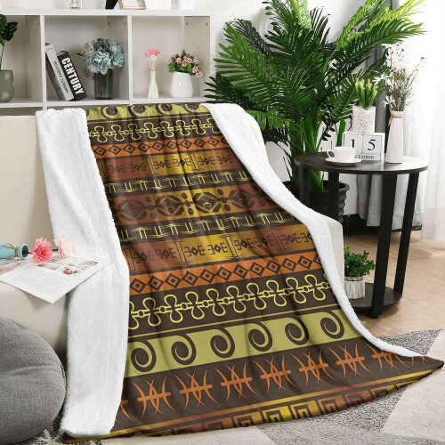 Flannel Boho Striped Quilted Throw Blanket 50x60 in 1