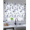 Blå blommiga transparenta gardiner voile 132 x 112 cm, 2 paneler 5