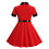 Mädchen Herbstkleid, einfarbig, langärmelig, tailliert, rot, Größe M 4