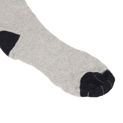 Chaussettes chauffantes rechargeables en coton gris, taille unique 2