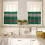 Ensemble de rideaux de cuisine style ferme, vert forêt et marron bois 4